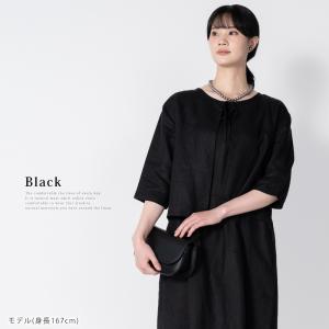 リネンワンピース ノーカラージャケット セット...の詳細画像2