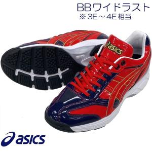 【サイズ交換送料無料】ミッドナイトブルー×レッド アシックス 野球 トレーニングシューズ アップシューズ 紐タイプ ゴールドステージ ワイド幅 A69｜liner2