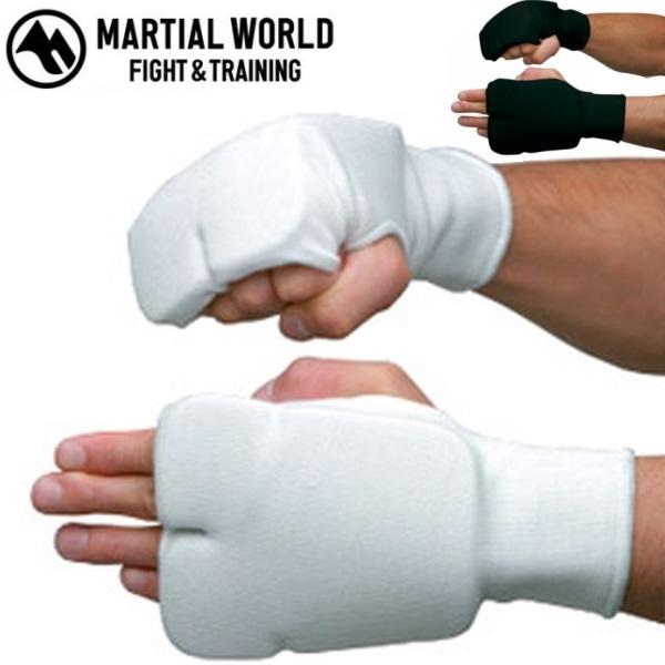 マーシャルワールド 空手 ワイド拳サポーター 左右一組 親指なし 空手道 格闘技 キックボクシング ...