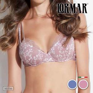 LORMAR ／ ロルマー 10316 POETIC／詩的 GARDEN（ガーデン） イタリア 3/4カップブラ ボタニカルプリント スカラップレース 2WAYストレッチ｜lingerie-felice