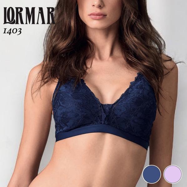 LORMAR ユアボディ1403  ノンワイヤートライアングルブラ イタリア ブラ スーパーソフトマ...
