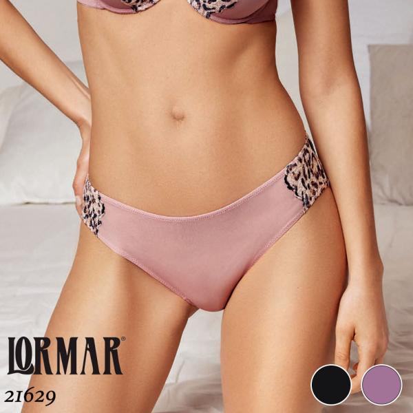 LORMAR 21629 レオパード イタリア ショーツ ビキニショーツ プリントカットアウトレース...