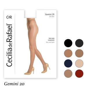 Cecilia de Rafael Gemini 20 スペイン インポートストッキング 20デニール 薄手 コットンマチ付 マット美肌 爪先補強｜lingerie-felice