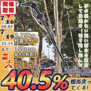 チェーンソー 高枝切り 高枝切り電動チェーンソー コードレス 角度調節可能 着脱式ポール 20cm切断可能 両用 マキタ バッテリー互換 高枝切りバサミ 枝切ばさみ