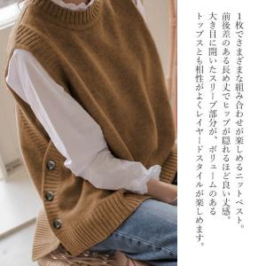 ニットベスト Uネック Vネック 2タイプ サ...の詳細画像1