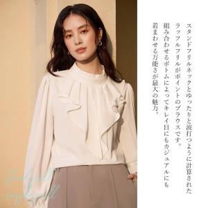 ブラウス レディース トップス 長袖 白 黒 ...の詳細画像1