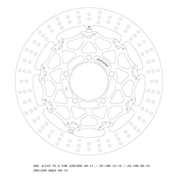 GSBDF0014L クロスロックディスクローター フロント φ310 T=5.0 左 F)ZX-1...