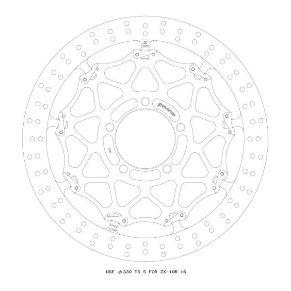 GSBDF0033R クロスロックディスクローター フロント φ330 T=5.5 右 F)ZX-1...