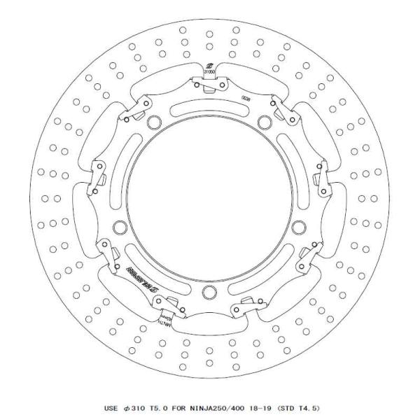 GSBDF0036R クロスロックディスクローター フロント φ310 T=5.0 右 F)NINJ...