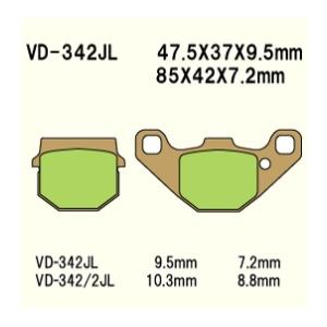 VD-342JL Key West 05-11 101S 50 TGB メタル系 フロント ブレーキ...