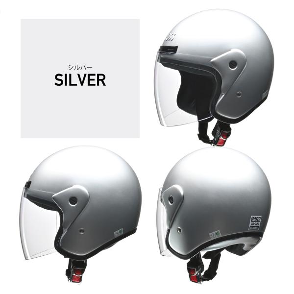 CROSS CR-720 シルバー フリー(57〜60cm未満) ジェット ヘルメット LEAD(リ...