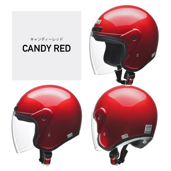 CROSS CR-720 キャンディレッド フリー(57〜60cm未満) ジェット ヘルメット LE...