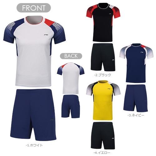 LI-NING AATP019 ゲームシャツ＋ハーフパンツセット バドミントンウェア(ユニ/メンズ)...