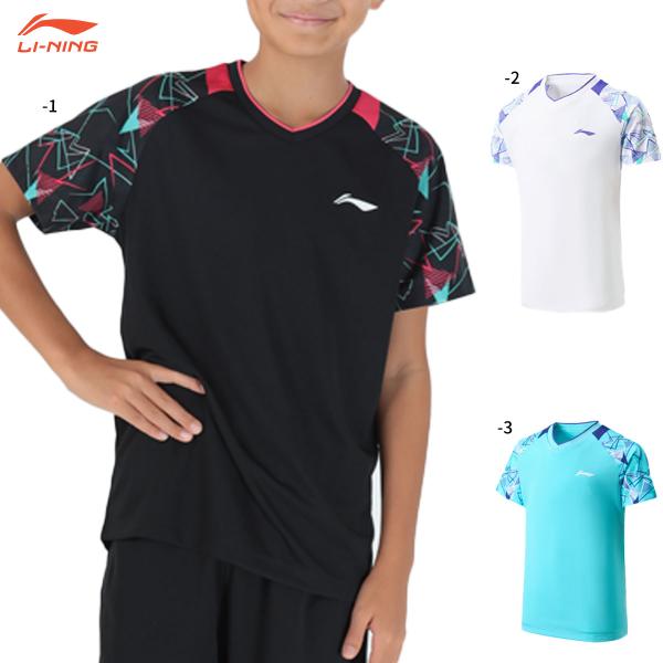 LI-NING AATV026 ゲームシャツ+ハーフパンツ セット(ジュニア) バドミントンウェア ...