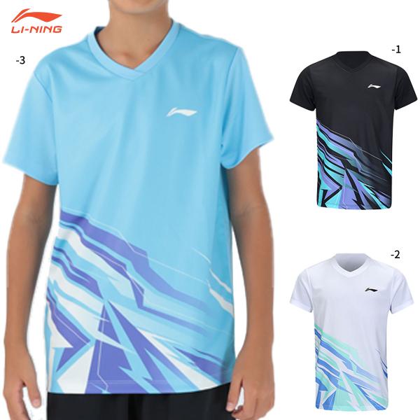 LI-NING AATV028 ゲームシャツ+ハーフパンツ セット(ジュニア) バドミントンウェア ...