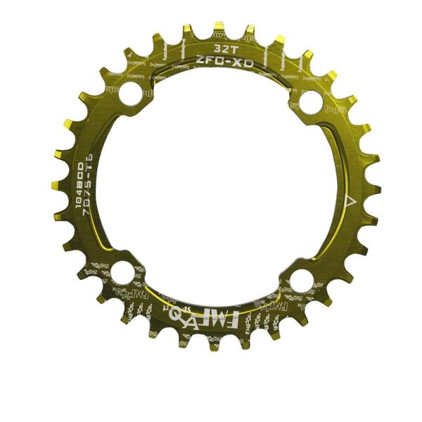 UPANBIKE 狭い ワイド 丸い形 シングル 自転車チェーンリング 104mm BCD 38T ...
