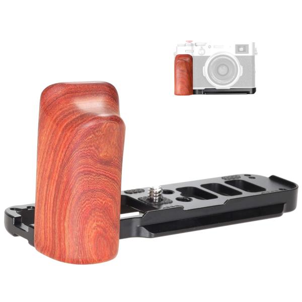 WEPOTO Fujifilm X100V 用ハンドグリップメタル赤檀木材