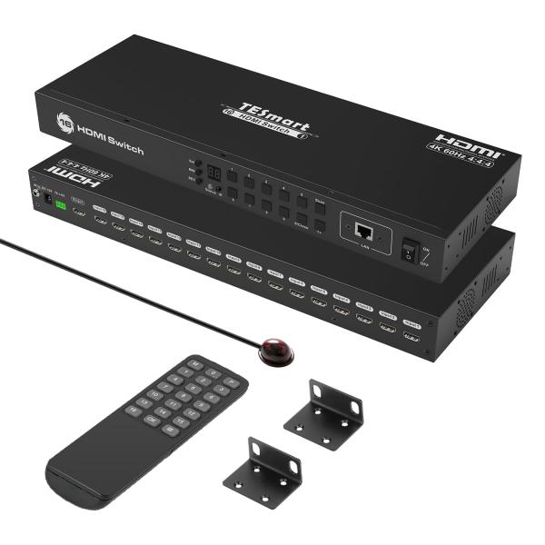 TESmart HDMI 切り替え器 16入力1出力 切替器 16ポート 4K@60Hz 16x1 ...