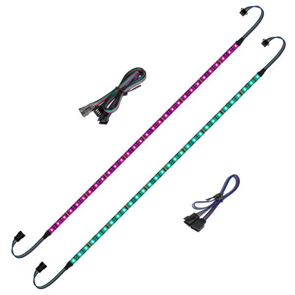 BTF-LIGHTING LED RGB PC LEDテープライト2x50CM LEDライトストリッ...
