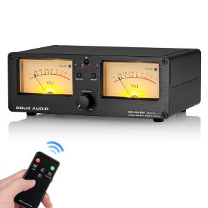 Douk Audio VU3 デュアル アナログ VU メーター, 2 ウェイ アンプ/スピーカー スイッチ, DB パネルディスプレイ オーディオ