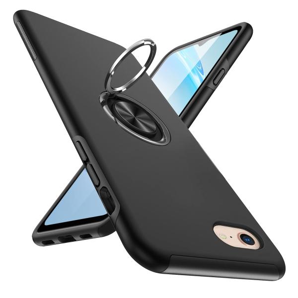 CQTMYWL 対応 iPhone8/7/se2/se3 用の ケース リング付き 耐衝撃 カバー ...