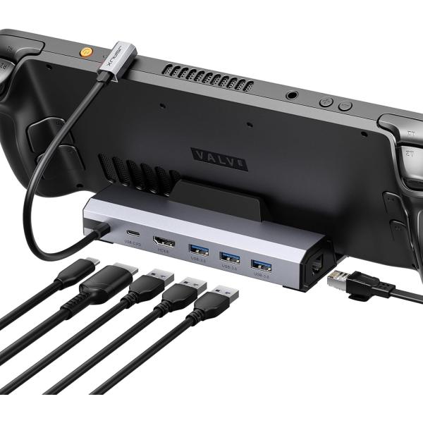 JSAUX 6-in-1ドッキングステーション Steam Deck/OLED/ROG Ally X...