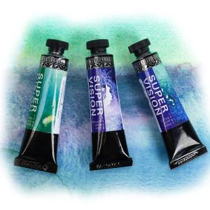 SUPER VISION 水彩絵の具 分離色 透明水彩 絵の具 3色 セット 透明水彩 絵の具 チューブ イラスト 漫画 ホビー 画材 絵手紙 えのぐ