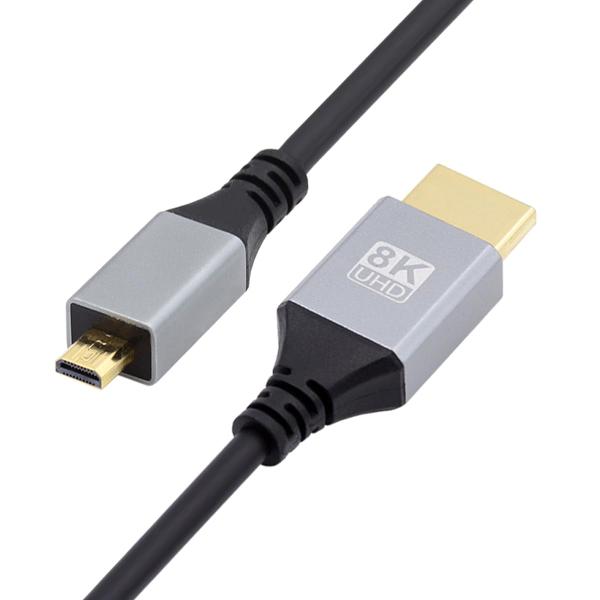 CY Cable Micro HDMI 2.1 超薄型 HDTV ケーブル 8K 4K ハイパースー...