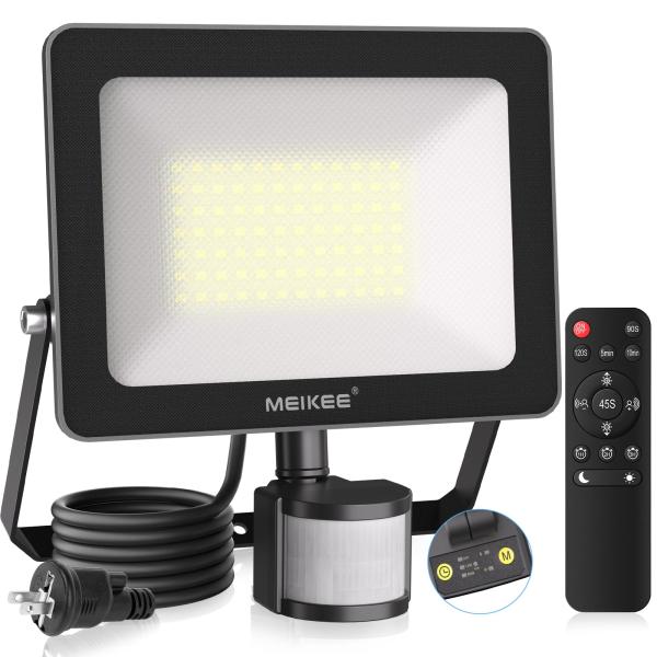 MEIKEE 60W LED 人感センサーライト 高輝度 防犯ライト IP66防水 6000LM セ...