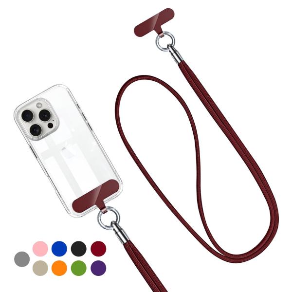 スマホストラップ ストラップホルダー 120cm 9色 斜めがけ 首掛け 肩掛け 全機種対応 携帯ス...