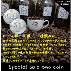 コーヒー豆 コーヒー 豆 お一人一回限り ツーコイン 1000円 お好きなストレート豆 200g　ど...