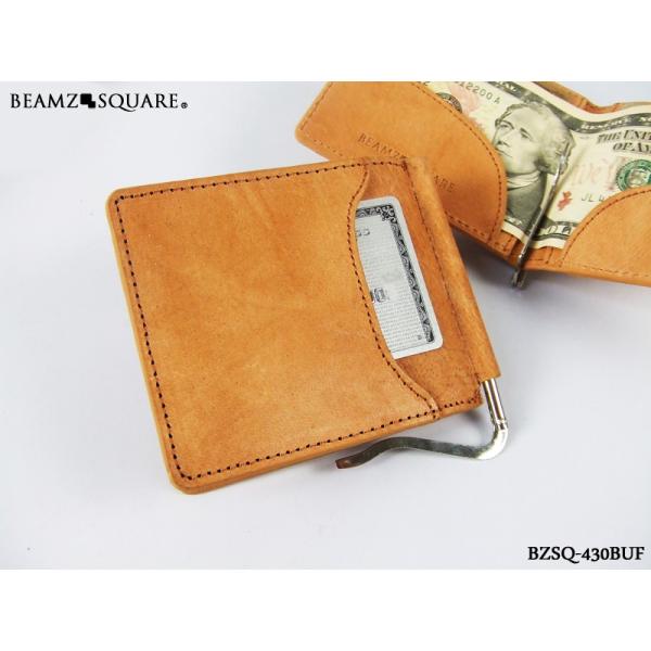 二つ折り ブランド 牛革 水牛革 バッファローレザー マネークリップ 本革 ミニ財布 メンズ 人気 ...