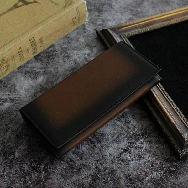 財布 長財布 メンズ レディース 札入れ レザー 本革 ブラウン 陰影 加工 本革 おしゃれ かっこ...
