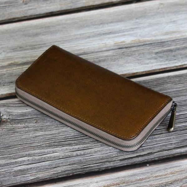 財布 長財布 メンズ レディース 砂地 レザー 本革 ゴールド 日本製 イタリアンレザー おしゃれ ...