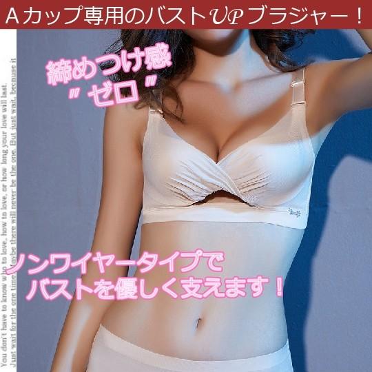 【送料無料】ノンワイヤ−サイズアップブラジャー＆ショーツ　極厚パッド　豊乳　育乳ナイト　バストアップ...