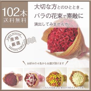 産地厳選バラの花束 102本(赤・ピンク・白・黄オレンジ) バラ 薔薇の花束 バラの花束 ギフト プロポーズ｜linkflowergift