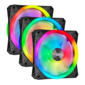 【在庫限り特価!!】CORSAIR 120mm両面RGBファン QL120 RGB Triple Fan Kit iCUE対応 34個の高輝度LED搭載 ファン3個とコントローラーの標準セット CO-9050098-WW｜linksdirect