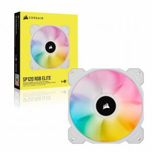 CORSAIR アドレッサブルRGB搭載 120mm RGB LEDファン (ホワイト) SP120 RGB ELITE WH (CO-9050136-WW) 増設専用ファン1個 ※本製品単体ではLEDは光りません