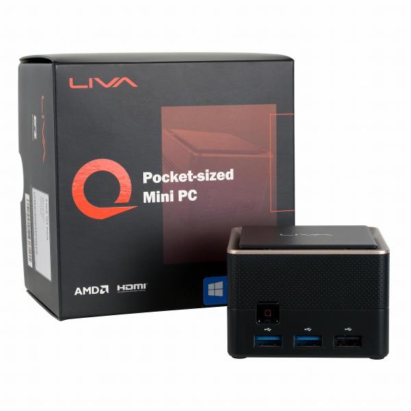 ECS ミニPC LIVA Q3 PLUS メモリ4GB ストレージ64GB プロセッサR1505G...