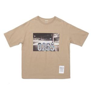 【INACITY APPAREL】伊那まちPHOTOTシャツ　ビッグシルエットサンドカーキ　IRIFUNE CROSSING　F/Kroquis Sam