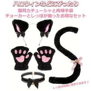 ハロウィン 猫耳 チョーカー 肉球 手袋 しっ...の詳細画像1