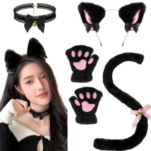 ハロウィン 猫耳 チョーカー 肉球 手袋 しっ...の詳細画像3