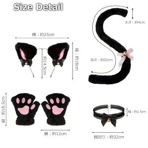 ハロウィン 猫耳 チョーカー 肉球 手袋 しっ...の詳細画像5