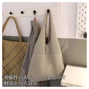 ニットトートバッグ レディース 大容量 軽量 ...の詳細画像3