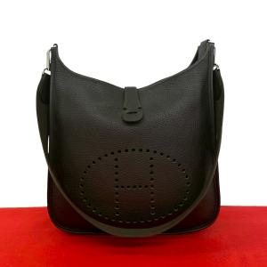 極 美品 □H 刻印 HERMES エルメス エヴリン2 GM トリヨンクレマンス レザー 本革 ショルダーバッグ ポシェット サコッシュ カーキ 610-7