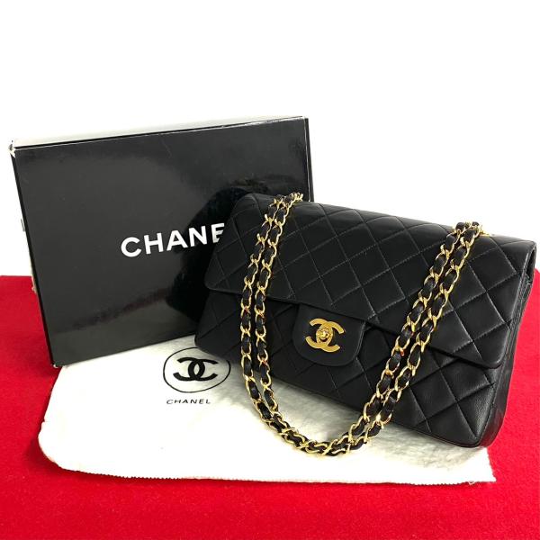 極美品 箱 袋付 シール有 0番台 CHANEL シャネル マトラッセ ダブルフラップ 25cm ラ...