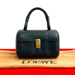 LOEWE（ロエベ） ハンドバッグ がま口 カーフレザー ブラウン