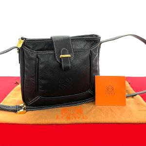 LOEWE 極 美品 希少品 ロエベ アナグラム ロゴ レザー 本革 ミニ 