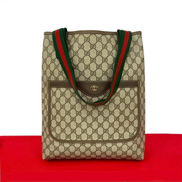 極 美品 GUCCI グッチ オールドグッチ ヴィンテージ シェリーライン GG ロゴ 金具 レザー...