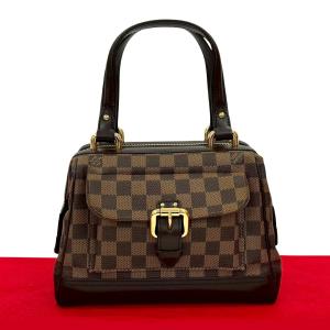 極 美品 LOUIS VUITTON ルイヴィトン ナイツ ブリッジ ダミエ レザー 本革 ハンドバッグ トートバッグ ボストンバッグ ブラウン 19433